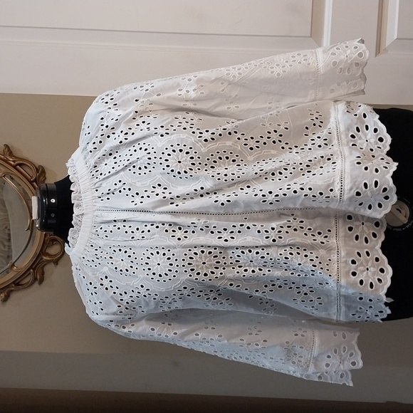 Nwt 1x JEnifer & Grace Chic White Eyelet Women's Blouse Lace - Picture 13 of 13